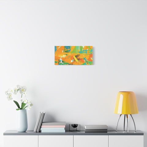 Abstract Orange & Green Canvas Art — Vibrant Modern Wall Decor