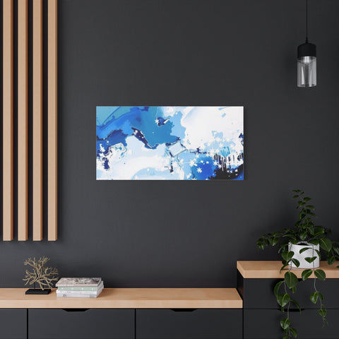 Abstract Blue Galaxy Canvas Print — Matte Stretched Wall Art