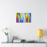 Abstract Rainbow Waves Matte Canvas Print — Vibrant Colorful Wall Art