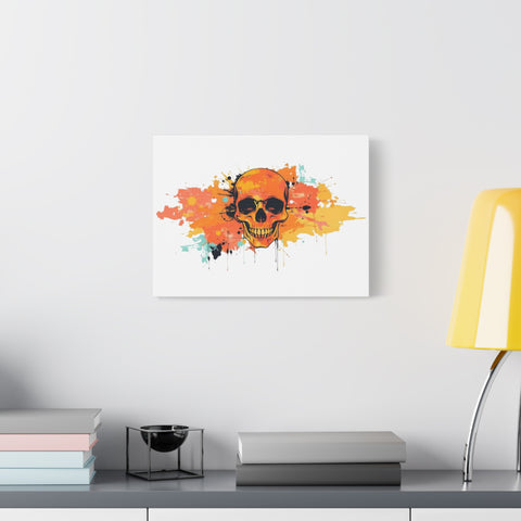 Skull Art Canvas Print – Vibrant Paint-Splash Skull Wall Decor