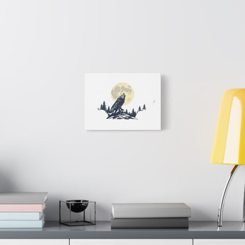 Howling Wolf Moon Matte Canvas Wall Art — Stretched 1.25"
