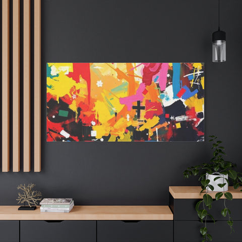 Abstract Color Splash Canvas Print - Vibrant Stretched Matte Wall Art