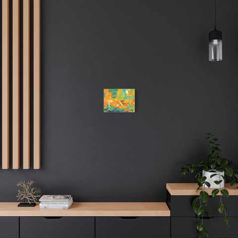 Abstract Orange & Green Canvas Art — Vibrant Modern Wall Decor