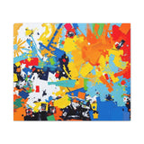 Abstract Splash Colorful Matte Canvas Wall Art – Vibrant Modern Stretched Print