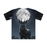Stag Moon Graphic Tee — Men’s Loose All-Over Print T-Shirt