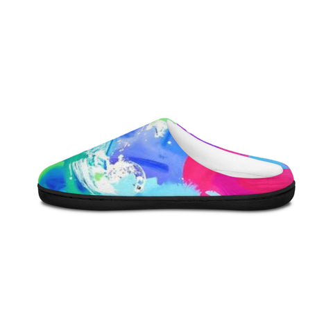 Color Splash Women's Indoor Slippers — Vibrant Abstract Cozy Slip-Ons