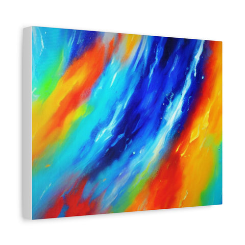 Abstract Rainbow Wave Matte Canvas Print — Vibrant Stretched Wall Art