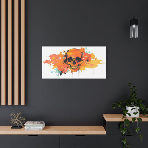 Skull Art Canvas Print – Vibrant Paint-Splash Skull Wall Decor