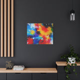 Abstract Color Splash Matte Canvas Print — Vibrant Stretched Wall Art