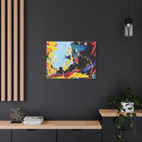 Abstract Color Splash Matte Canvas Print — Modern Stretched Wall Art