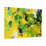 Abstract Green & Yellow Matte Canvas Print – Vibrant Modern Wall Art