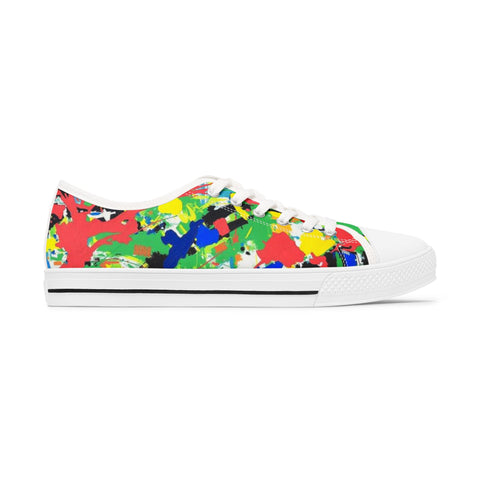 Women’s Low Top Sneakers — Colorful Paint Splat Design