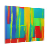Abstract Rainbow Blocks Matte Canvas Print