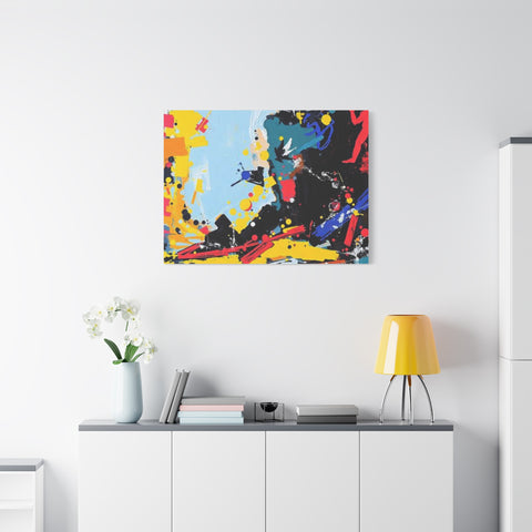 Abstract Color Splash Matte Canvas Print — Modern Stretched Wall Art