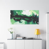 Abstract Green Brushstroke Canvas Print