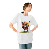 Highland Cow Graphic T-Shirt — Rustic Farm Animal Tee for Nature Lovers