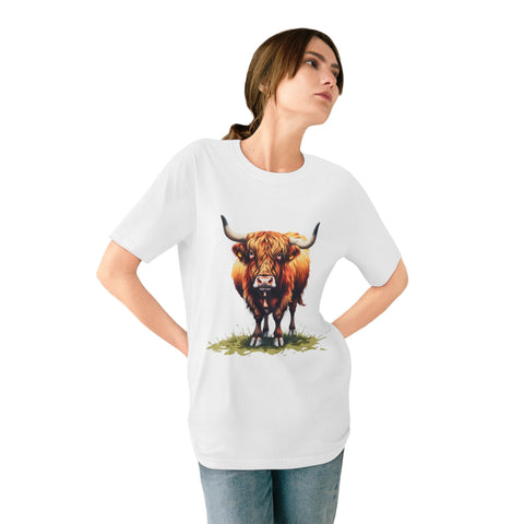 Highland Cow Graphic T-Shirt — Rustic Farm Animal Tee for Nature Lovers