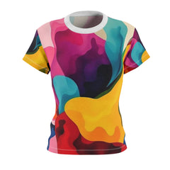 Abstract Color Splash Women's Tee — Vibrant All-Over Print