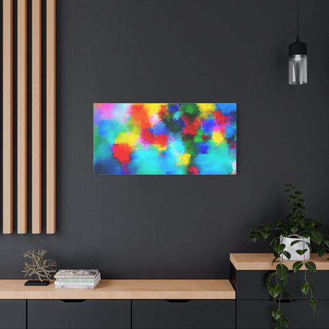 Abstract Rainbow Splash Matte Canvas Print