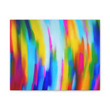 Abstract Rainbow Waves Matte Canvas Print — Vibrant Colorful Wall Art