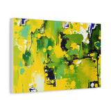 Abstract Green & Yellow Matte Canvas Print – Vibrant Modern Wall Art