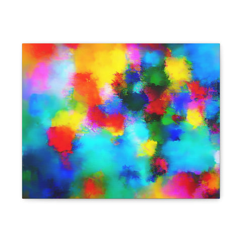 Abstract Rainbow Splash Matte Canvas Print
