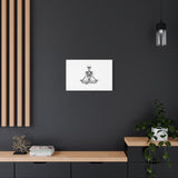 Yoga Skeleton Canvas Print — Meditating Skeleton Wall Art, Minimalist Gothic Home Decor