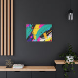 Abstract Neon Brushstroke Canvas Print — Colorful Modern Wall Art