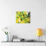 Abstract Green & Yellow Matte Canvas Print – Vibrant Modern Wall Art
