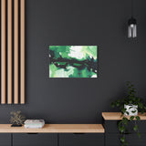 Abstract Green Brushstroke Canvas Print