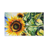 Sunflower Watercolor Hand Towel — Bright Floral Kitchen & Guest Towel
