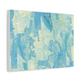 Abstract Aqua Brushstroke Canvas Print — Coastal Blue Wall Art