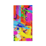 Abstract Neon Paint Brushstroke Beach Towel — Vibrant Color Splash Summer Towel