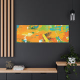 Abstract Orange & Green Canvas Art — Vibrant Modern Wall Decor
