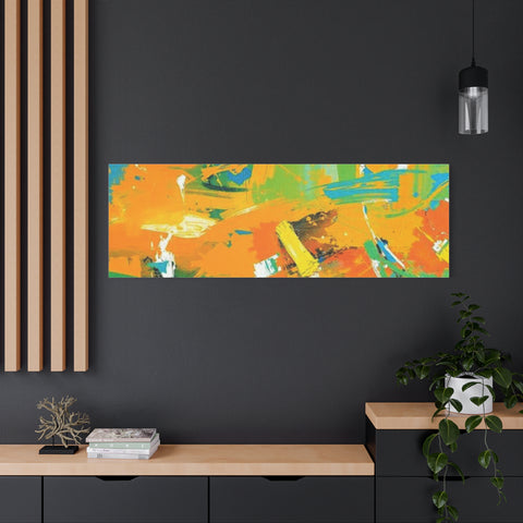 Abstract Orange & Green Canvas Art — Vibrant Modern Wall Decor