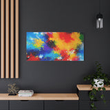 Abstract Color Splash Matte Canvas Print — Vibrant Stretched Wall Art