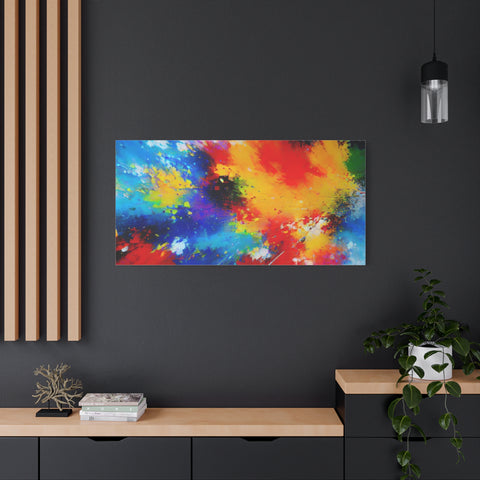 Abstract Color Splash Matte Canvas Print — Vibrant Stretched Wall Art