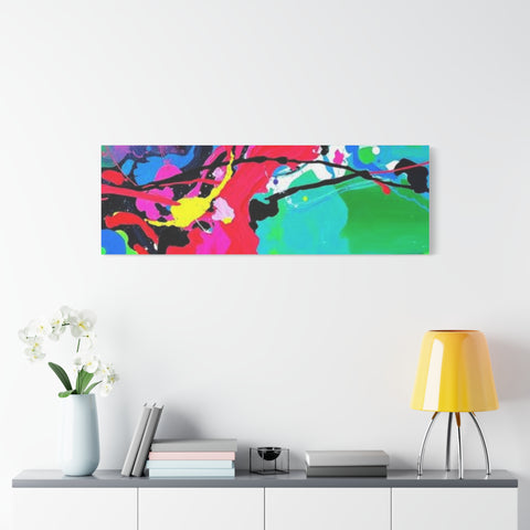 Abstract Neon Splash Matte Canvas Print — Vibrant Colorful Stretched Wall Art