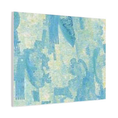 Abstract Aqua Brushstroke Canvas Print — Coastal Blue Wall Art