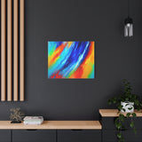 Abstract Rainbow Wave Matte Canvas Print — Vibrant Stretched Wall Art