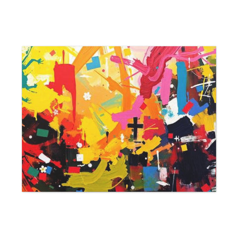 Abstract Color Splash Canvas Print - Vibrant Stretched Matte Wall Art