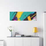 Abstract Neon Brushstroke Canvas Print — Colorful Modern Wall Art
