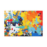 Abstract Splash Colorful Matte Canvas Wall Art – Vibrant Modern Stretched Print