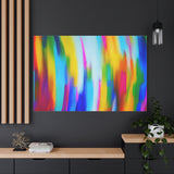 Abstract Rainbow Waves Matte Canvas Print — Vibrant Colorful Wall Art
