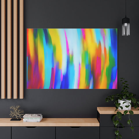 Abstract Rainbow Waves Matte Canvas Print — Vibrant Colorful Wall Art