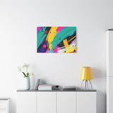 Abstract Neon Brushstroke Canvas Print — Colorful Modern Wall Art