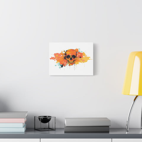 Skull Art Canvas Print – Vibrant Paint-Splash Skull Wall Decor