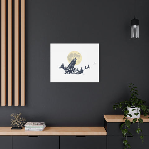 Howling Wolf Moon Matte Canvas Wall Art — Stretched 1.25"