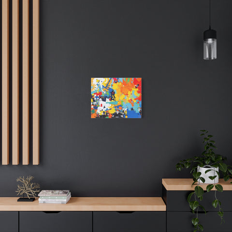 Abstract Splash Colorful Matte Canvas Wall Art – Vibrant Modern Stretched Print