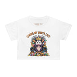 Living My Worst Life Crop Tee — Funny Panda Throne Graphic